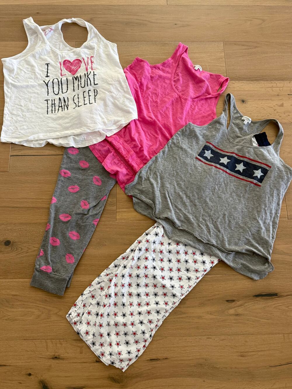 PJ Salvage Medium 5 Piece Pajama Set Patriotic July 4th Pants Tanks